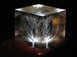Cube lit by LM2699 Rosewood LED light base