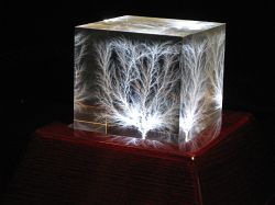 Cube illuminated by LM2699 Rosewood Light Base